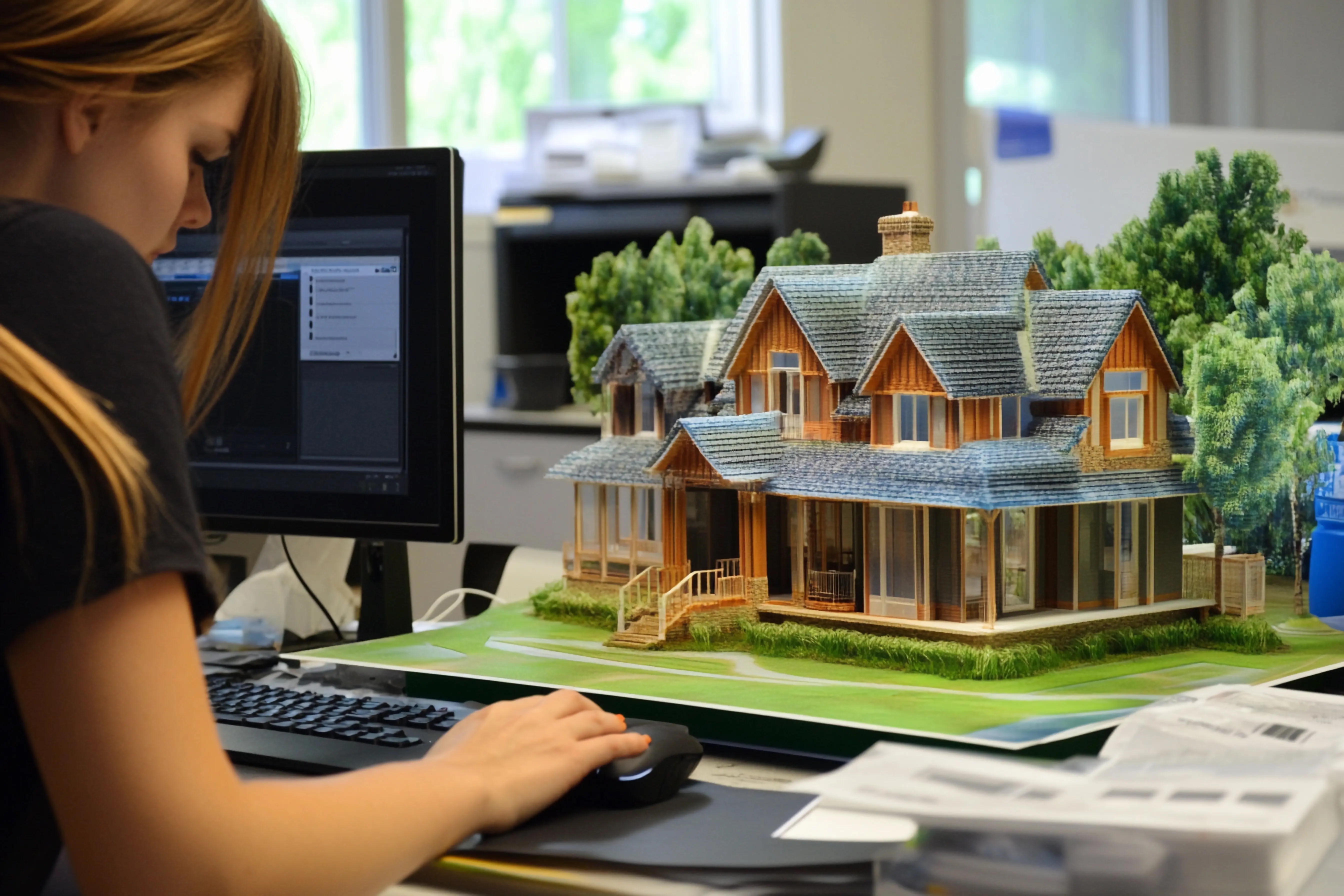Building a 3D model of a house using digital tools and design